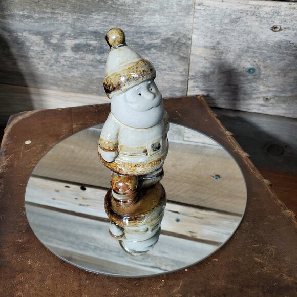 Vintage Little Round Ceramic Santa - Beige - Picture 2 of 8